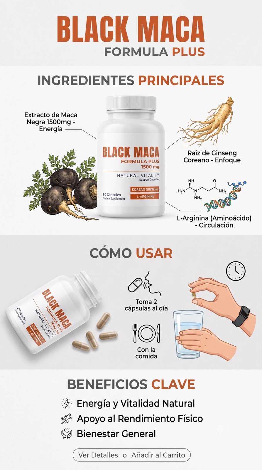 Maca Negra Orgánica – Energía, Rendimiento y Vitalidad Natural 90 Capsulas