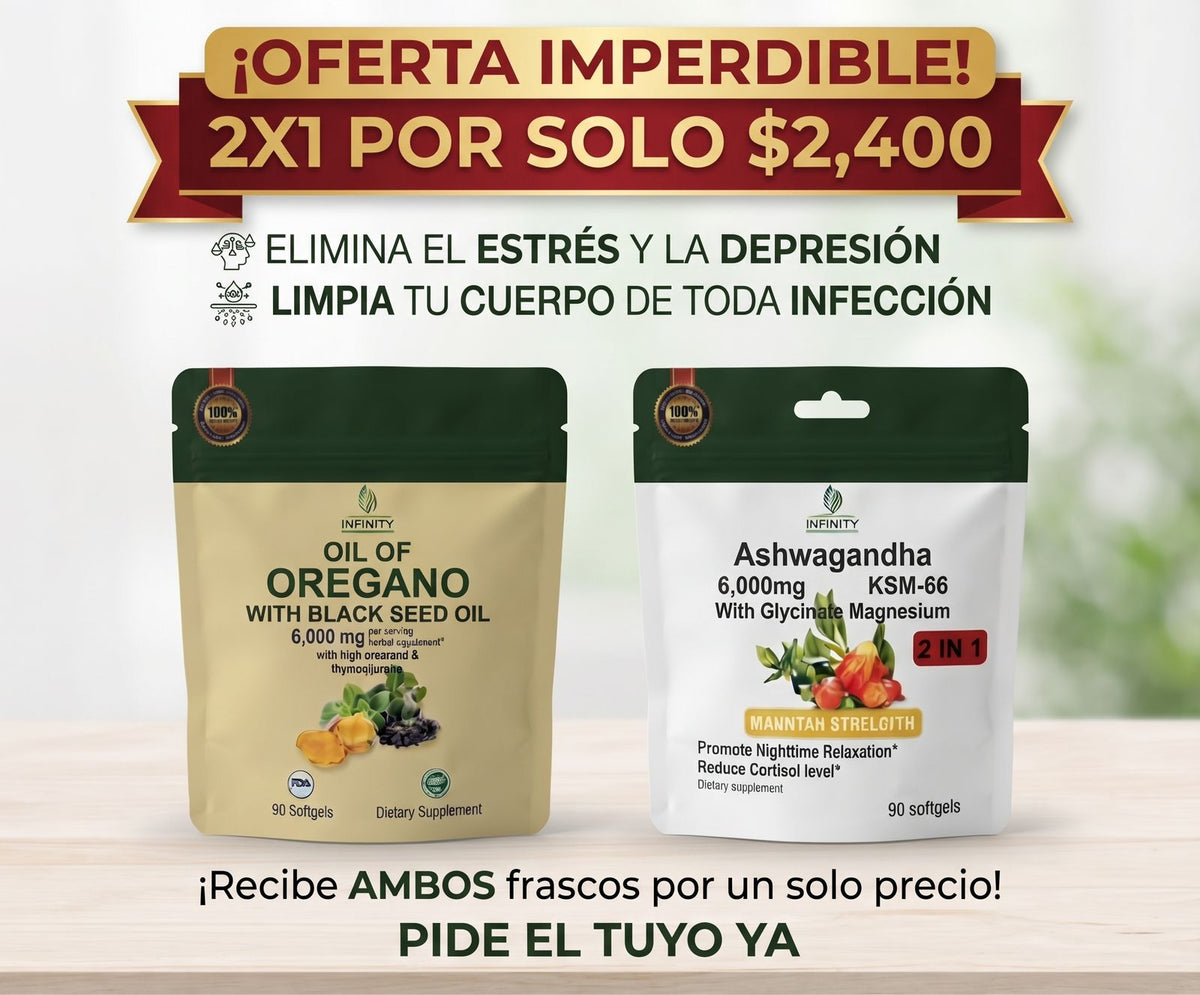 ORÉGANO+ASHAWAGANDHA, COMBO BIENESTAR INTEGRAL 360