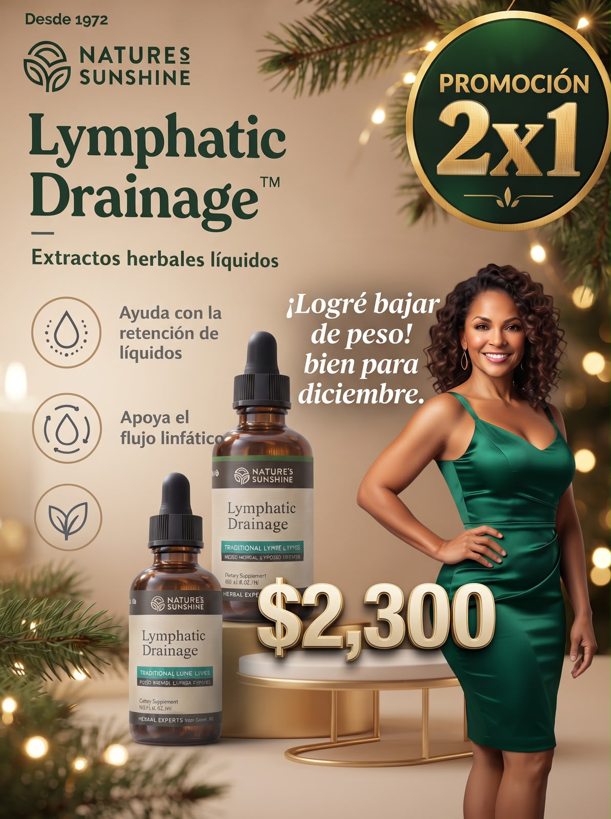 NATURES SUNSHINE DRENAJE LINFÁTICO, 2ONZ | SUPLEMENTO PROMO X2 UNIDADES.